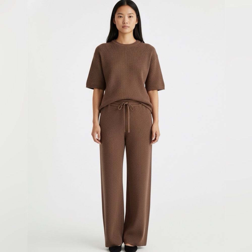House of Harlow 1960 Chocolate Wide Leg Knit Pants NWOT